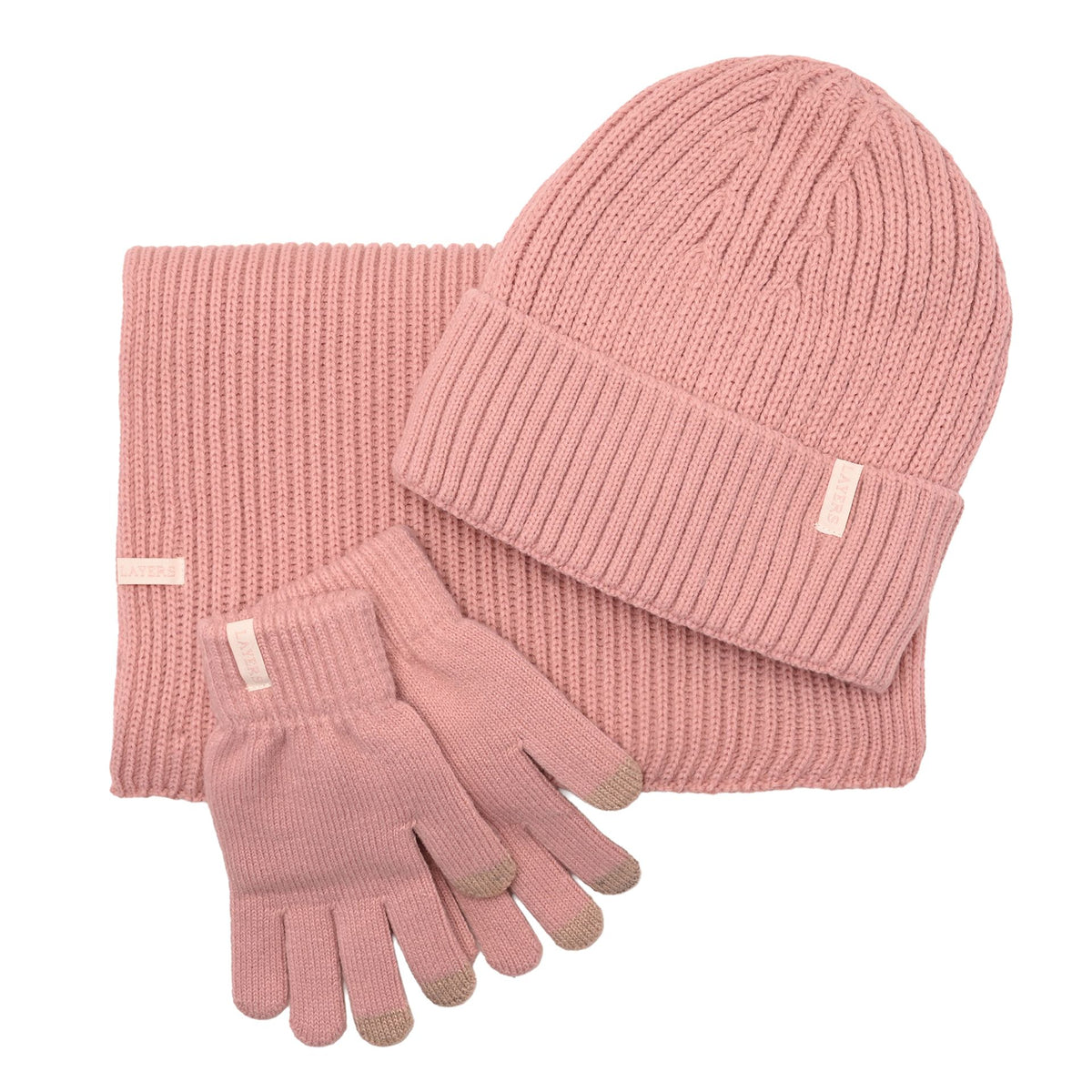 Cosy Knit Hat Glove & Scarf Gift Set - Blush Pink