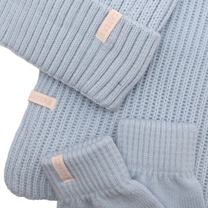 Cosy Knit Hat Glove & Scarf Gift Set - Powder Blue