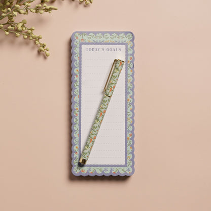 Floral Pen Pot Pen & Notebook Gift Set