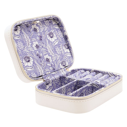 White & Blue Floral Jewellery Box