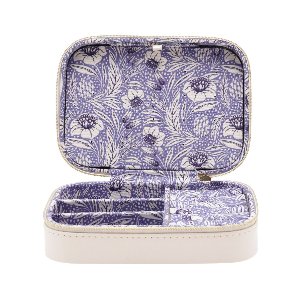 White & Blue Floral Jewellery Box