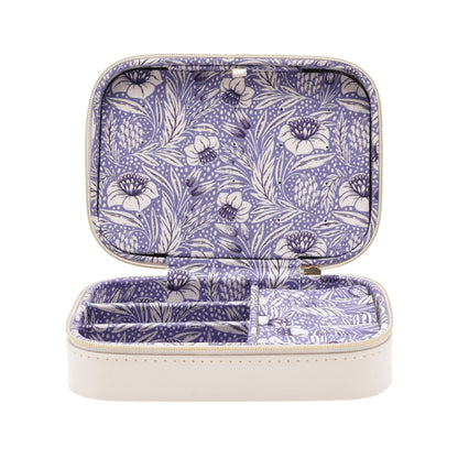 White & Blue Floral Jewellery Box