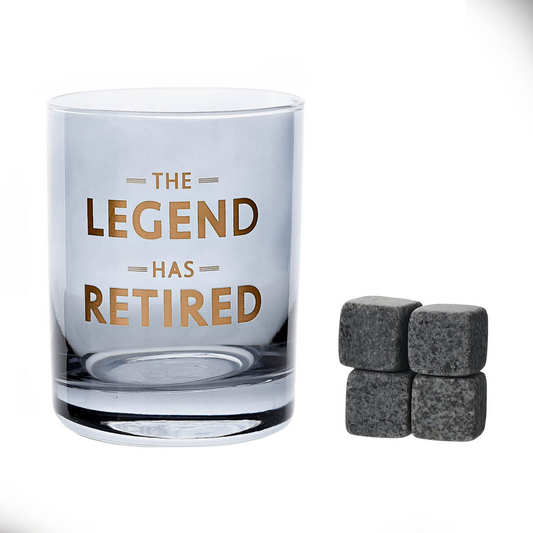 Retirement Gifts -  Whiskey Glass & Stones