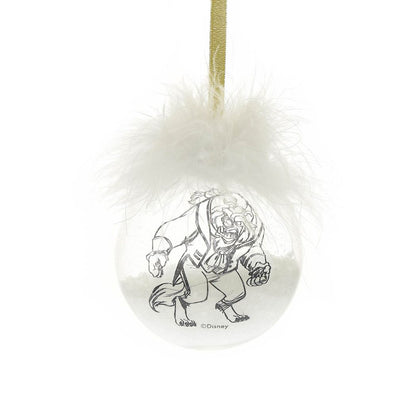 Disney Set of 2 Belle & Beast FeatherChristmas  Baubles