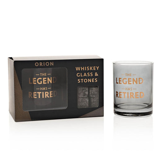 Retirement Gifts -  Whiskey Glass & Stones
