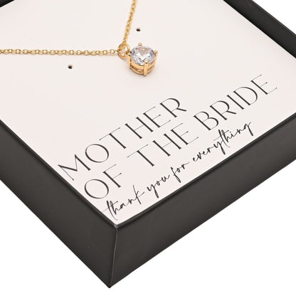 Amore Gold Plated Necklace Crystal Pendant - Mother Of The Bride