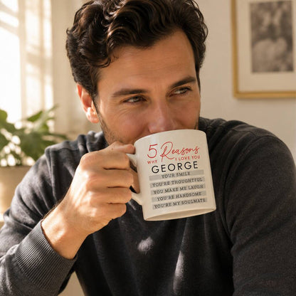 Anniversary Gifts Personalised Five Reasons Why I Love You Mug