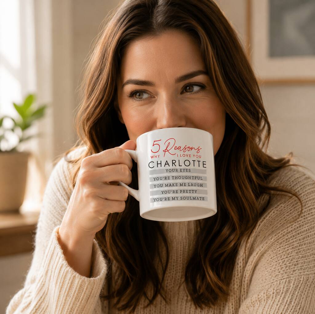 Anniversary Gifts Personalised Five Reasons Why I Love You Mug