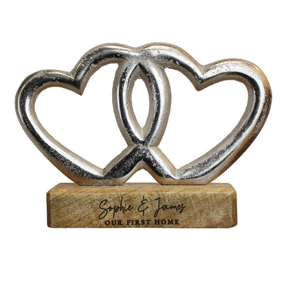Anniversary Gifts Personalised Double Heart Ornament