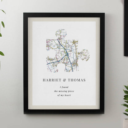 Anniversary Gifts Personalised Jigsaw Map Location Print