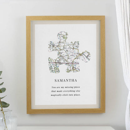 Anniversary Gifts Personalised Jigsaw Map Location Print