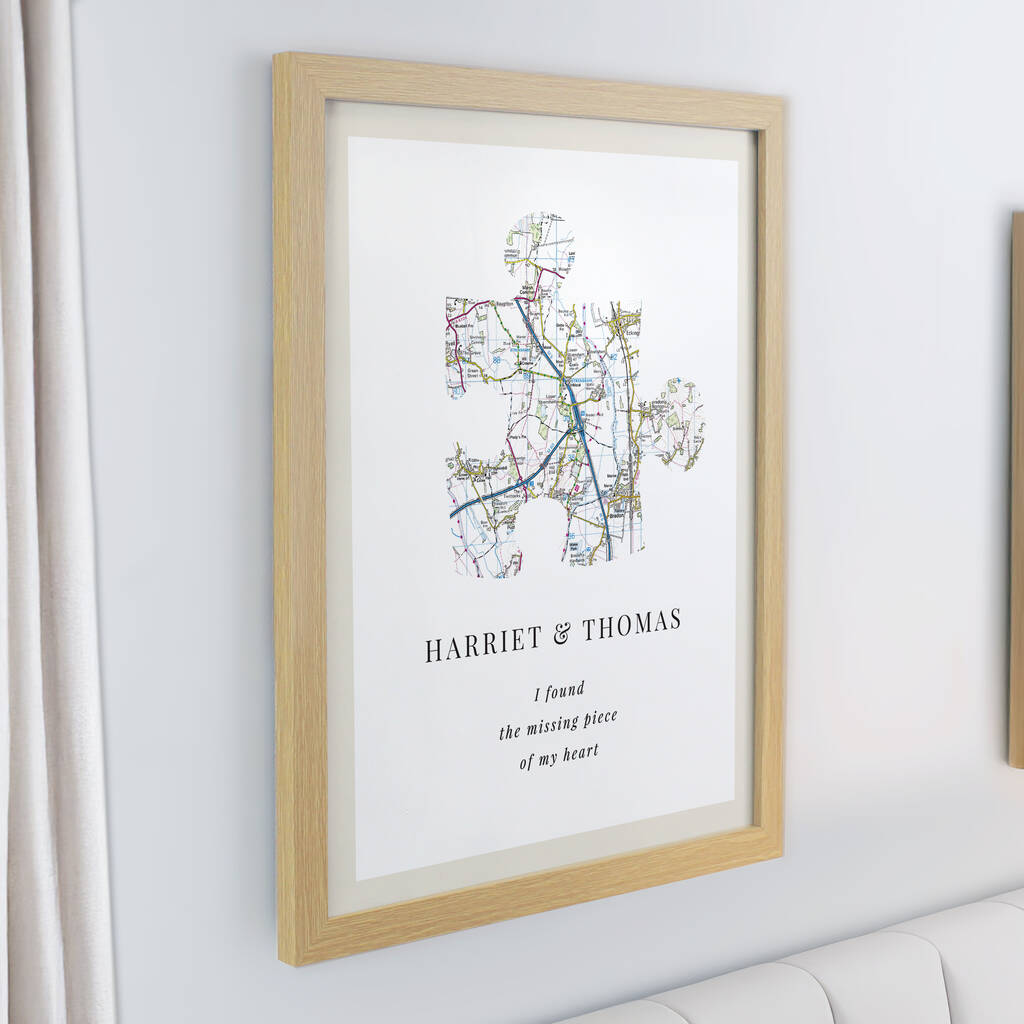 Anniversary Gifts Personalised Jigsaw Map Location Print