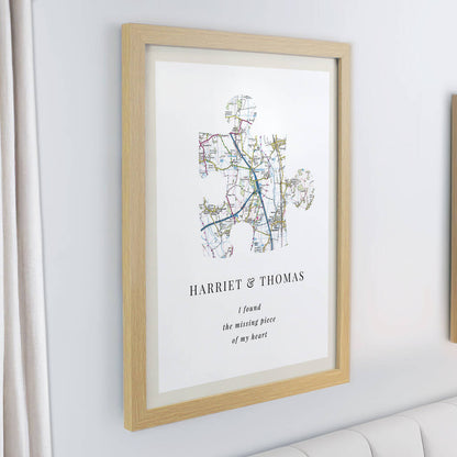 Anniversary Gifts Personalised Jigsaw Map Location Print