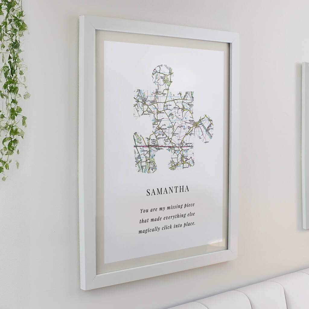 Anniversary Gifts Personalised Jigsaw Map Location Print
