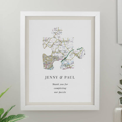 Anniversary Gifts Personalised Jigsaw Map Location Print