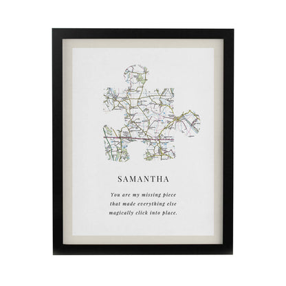 Anniversary Gifts Personalised Jigsaw Map Location Print