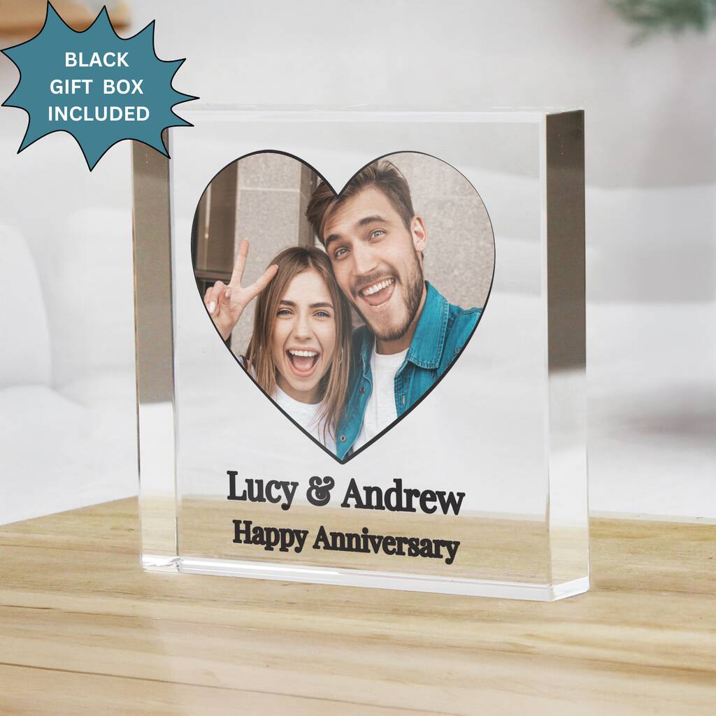 Anniversary Gifts Personalised Photo Glass Ornament