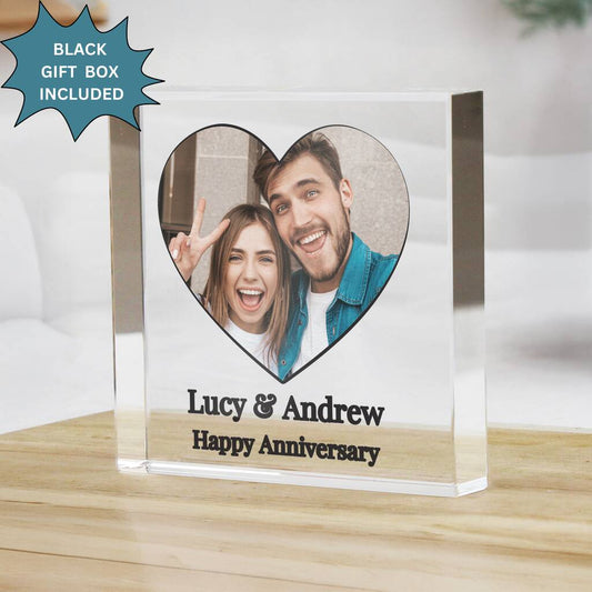 Anniversary Gifts Personalised Photo Glass Ornament