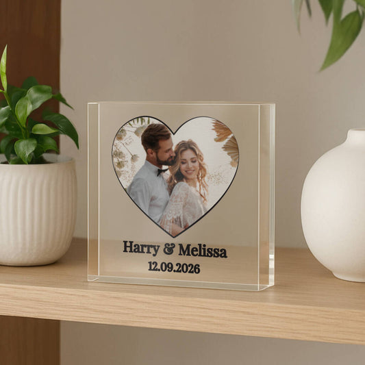 Anniversary Gifts Personalised Photo Glass Ornament
