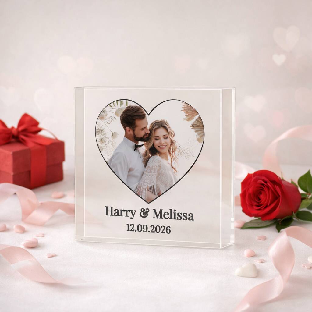 Anniversary Gifts Personalised Photo Glass Ornament