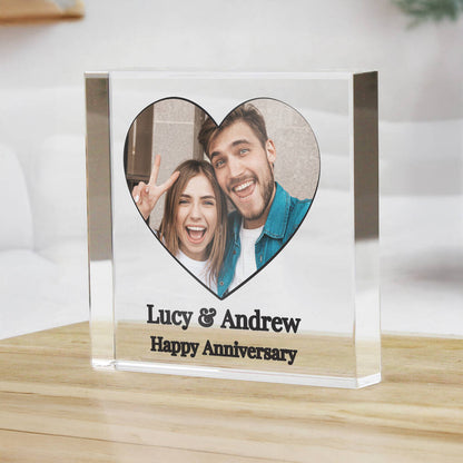Anniversary Gifts Personalised Photo Glass Ornament