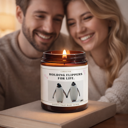 Penguin Candle - Holding Flippers For Life