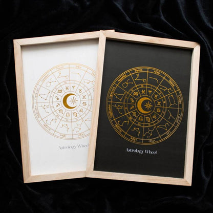 Astrology Wheel Gold Foil Art Print Home Decor
