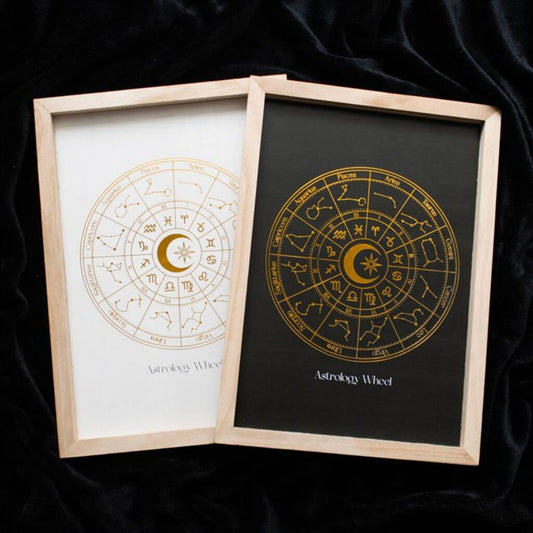 Astrology Wheel Gold Foil Art Print Home Decor