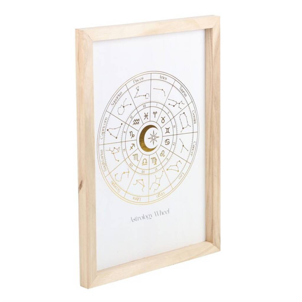 Astrology Wheel Gold Foil Art Print Home Decor