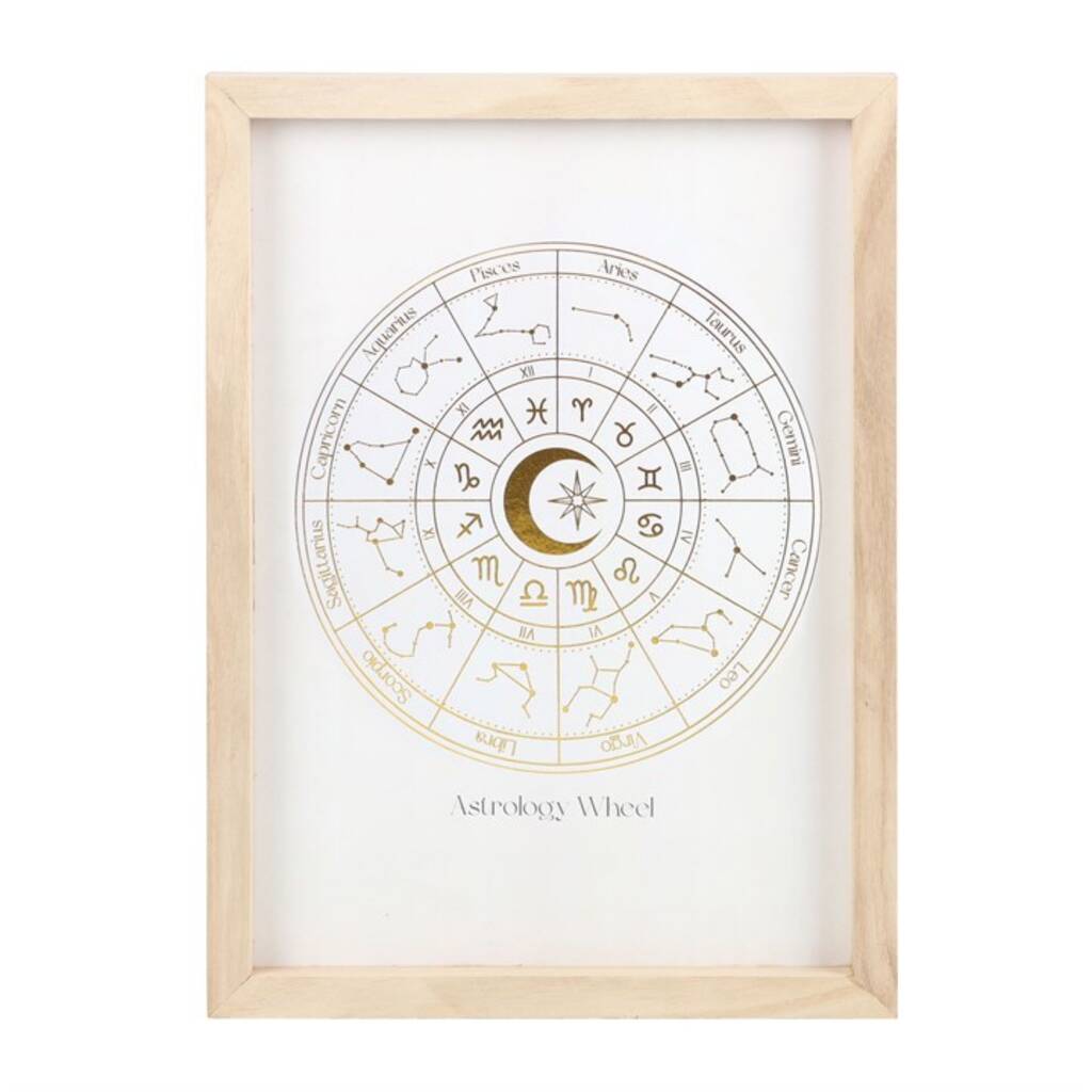 Astrology Wheel Gold Foil Art Print Home Decor
