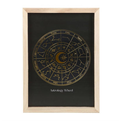 Astrology Wheel Gold Foil Art Print Home Decor