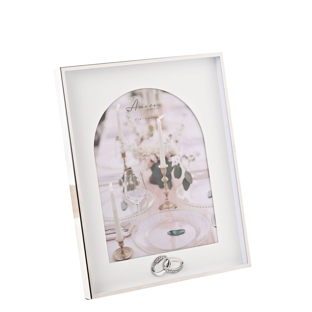 Amore Box  Arch Photo Frame With Rings 6" x 8"