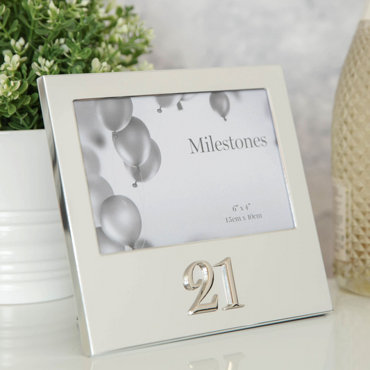 21st Birthday Gift - Milestones Photo Frame with 3D Number 6" x 4"