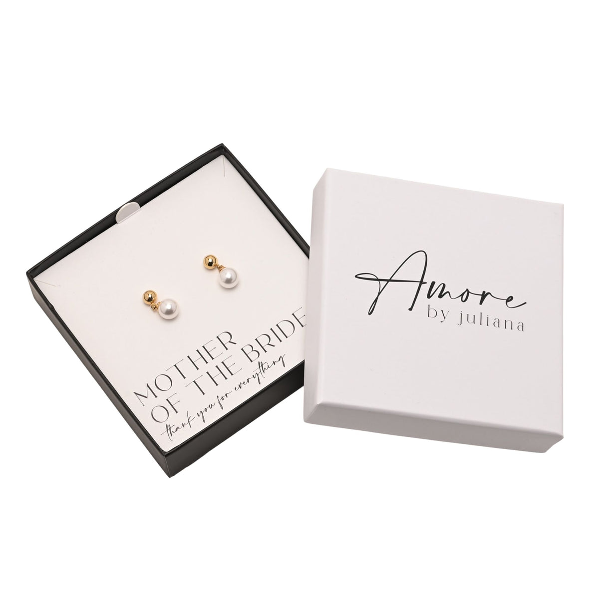 Amore Gold Plated Earrings Faux Pearl - Mother Of The Bride