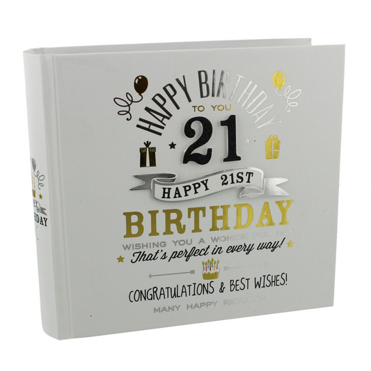 21st Birthday Gift - Milestones Birthday Boy Photo Album 4"x6"