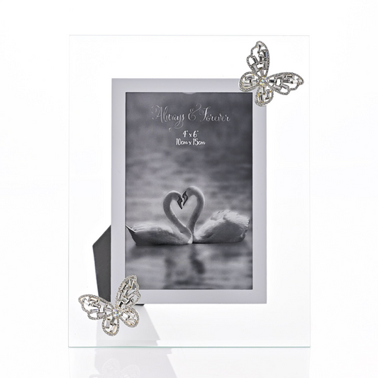 Glass Photo Frame 3D Butterfly 4" x 6"