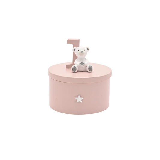 Baby Girl 1st Birthday Gift - Trinket Box - Pink