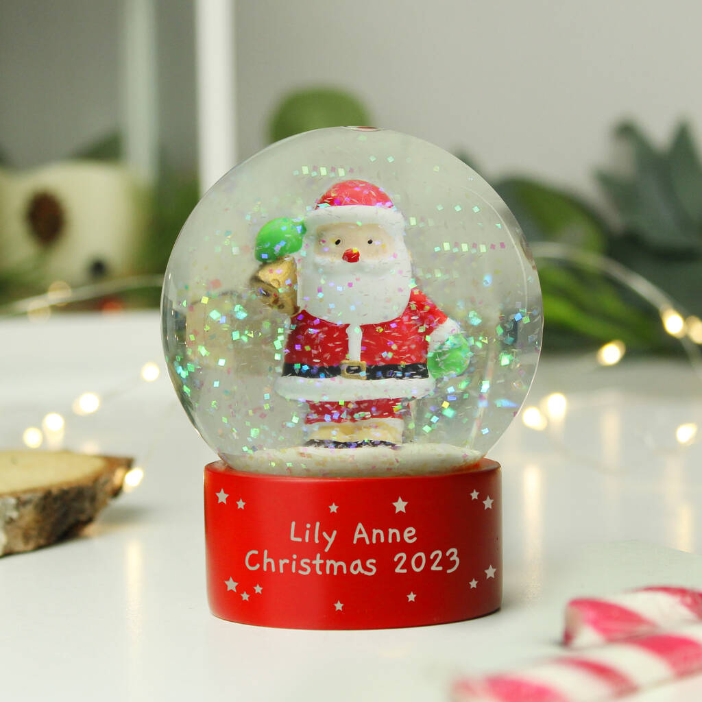 Baby's First Christmas Gift Personalised Santa Snow Globe