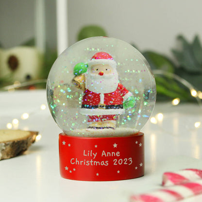 Baby's First Christmas Gift Personalised Santa Snow Globe