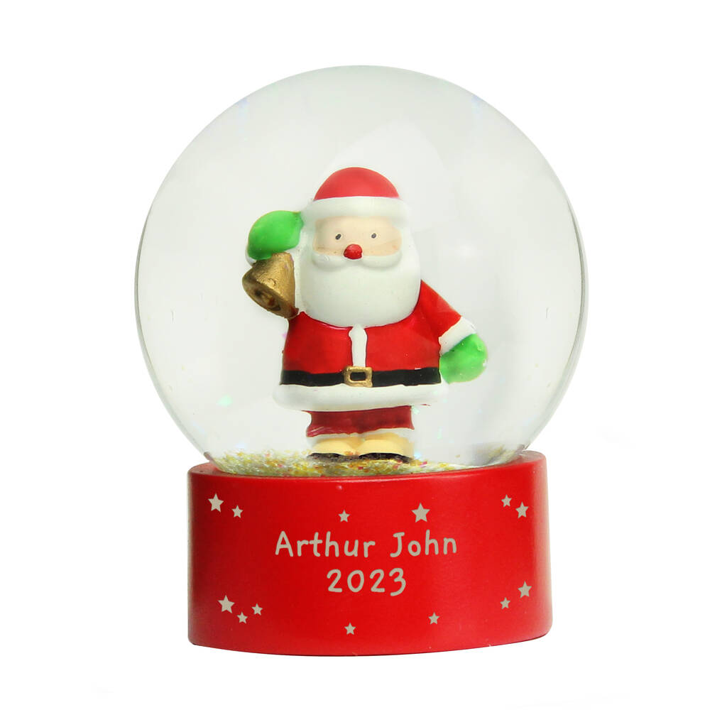 Baby's First Christmas Gift Personalised Santa Snow Globe