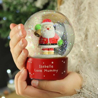 Baby's First Christmas Gift Personalised Santa Snow Globe