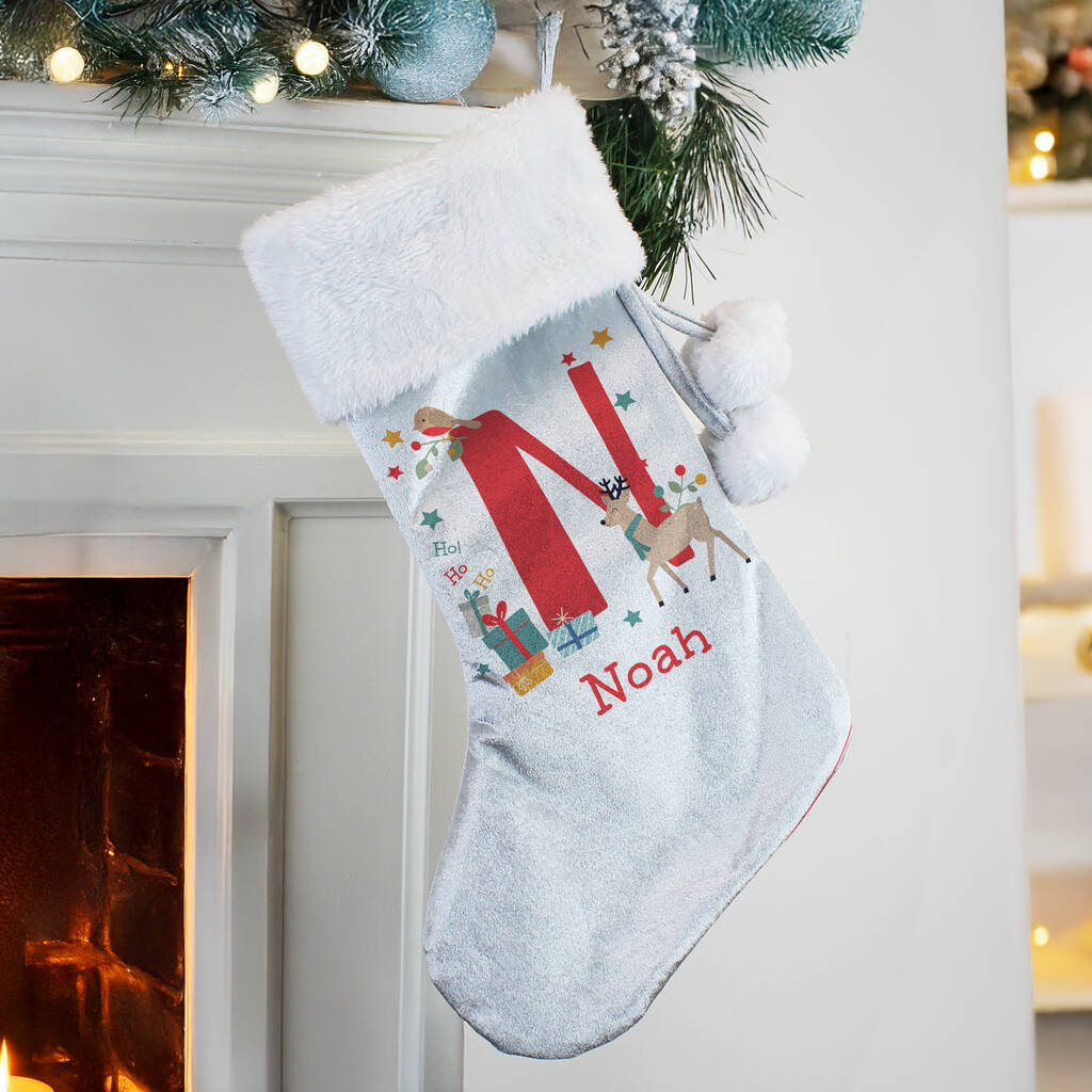 Baby's First Christmas Stocking Personalised Reindeer Stocking For Children