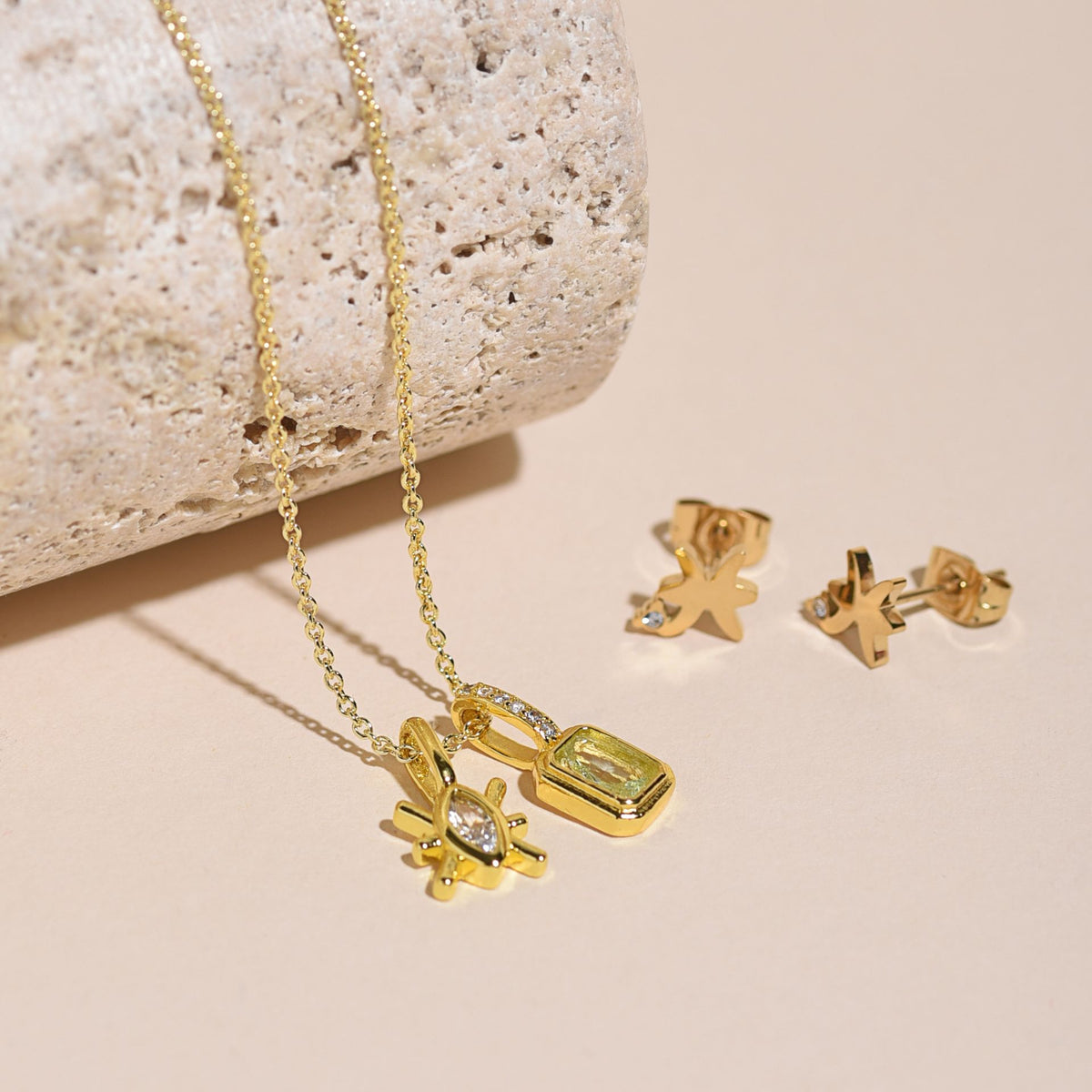 Serenity Zodiac 18k Gold Plated Necklace - Pisces