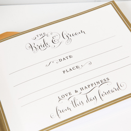 Our Wedding Photo Album Gold Foil  6"x8" - 23cm x 23cm