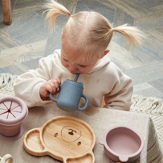 Baby Gift  Bamboo & Silicone Bear Base Plate