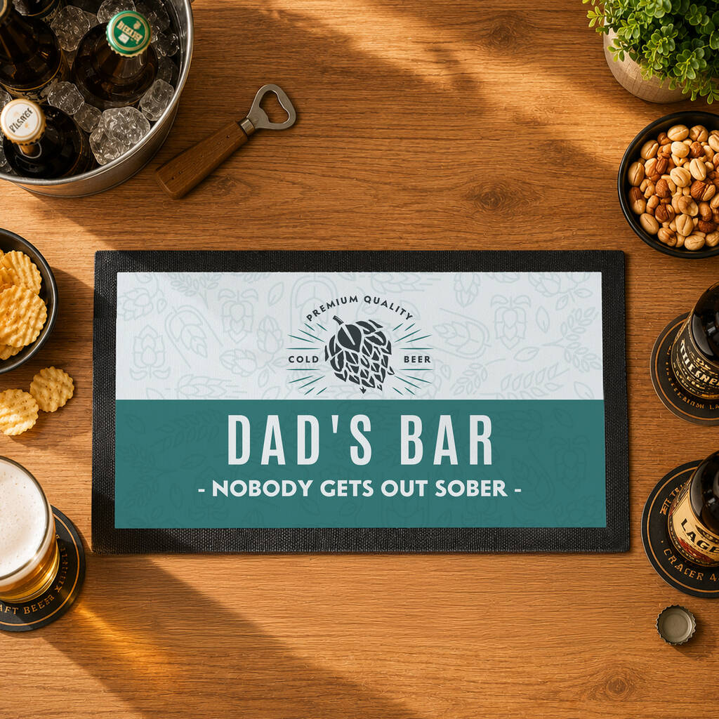 Beer Gifts For Him Personalised Beer Bar Mat
