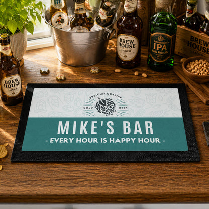 Beer Gifts For Him Personalised Beer Bar Mat