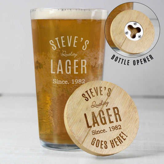 Beer Gifts For Him Pint Glass, Coaster And Opener