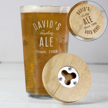 Beer Gifts For Him Pint Glass, Coaster And Opener