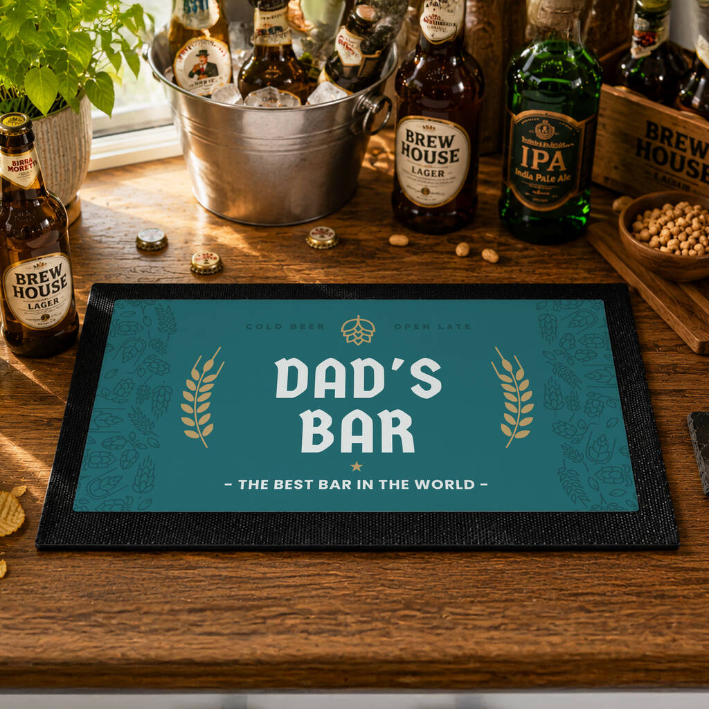 Beer Gifts For Men Personalised Beer Bar Mat